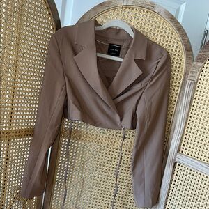 Love Tree Women's Brown Cropped Jacket